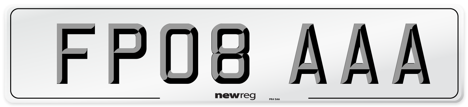 FP08 AAA Number Plate from New Reg